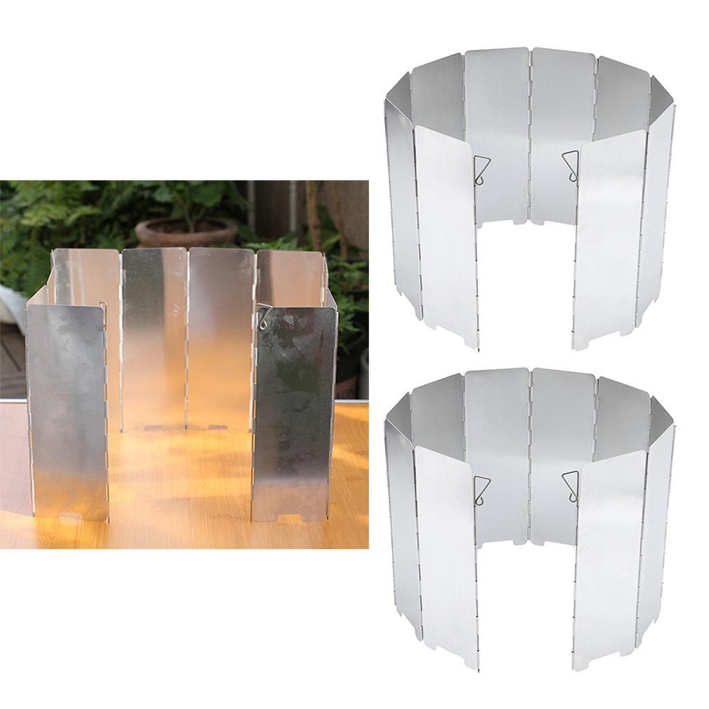 20x Folding Plates Outdoor Stove Wind Camping Kitchen Gas Screen Foldable
