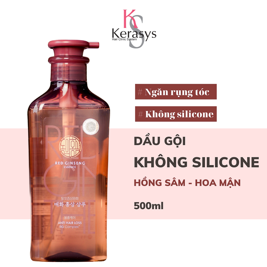 Dầu gội/ xả Kerasys Salon Hồng Sâm Và Hoa Mận Ngăn Ngừa Rụng Tóc và Làm Phồng tóc  Hàn Quốc 600ml