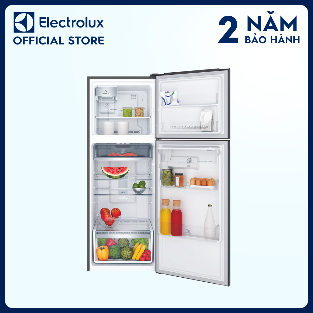 [Miễn phí giao hàng toàn quốc] Tủ lạnh Electrolux Inverter UltimateTaste 300 ngăn đá trên có ngăn đông mềm 312 lít  - ETB3460K-H - Tính năng làm đá tự động, lấy nước bên ngoài, khử mùi diệt khuẩn [Hàng chính hãng]