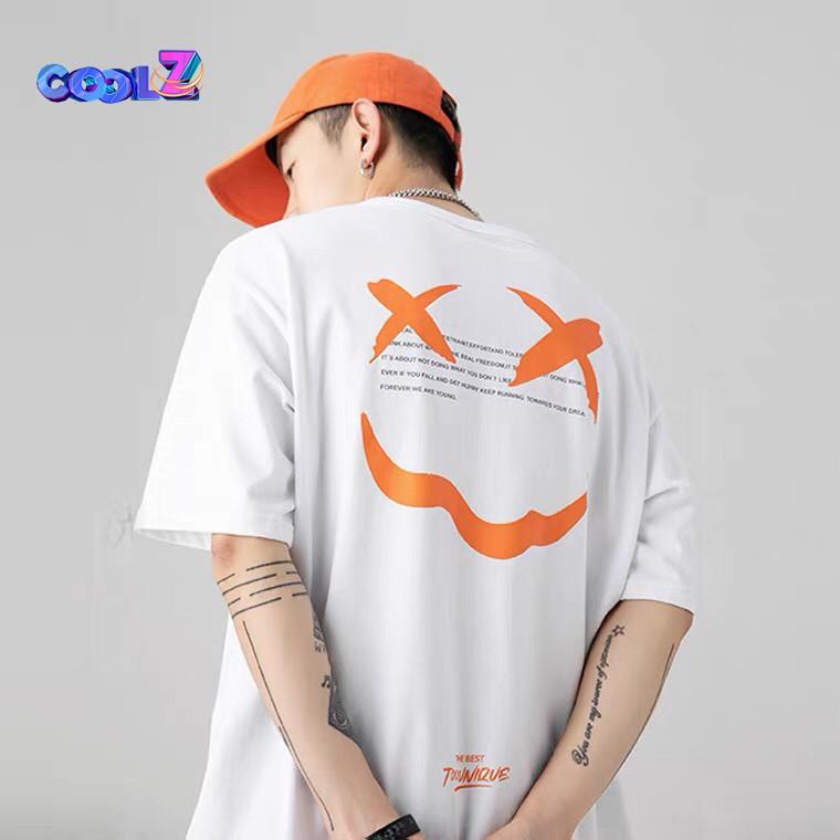 Áo thun tay lỡ.Hình Mặt Cười X.X. CoolZ phông Unisex nam nữ Cotton oversize form rộng CZ071