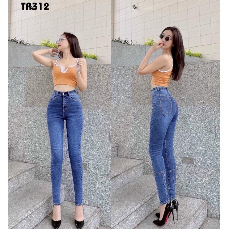 Quần Jean Skinny Nữ Gấu Kết Nút Lưng Cao Co Giãn Đẹp Store 257