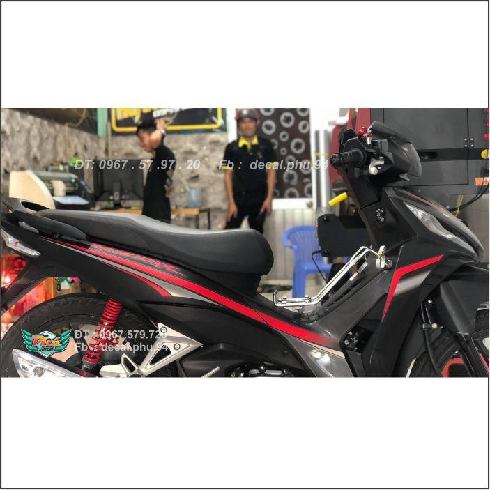 Tem Wawe RSX Chỉ đỏ , xe đen nhám