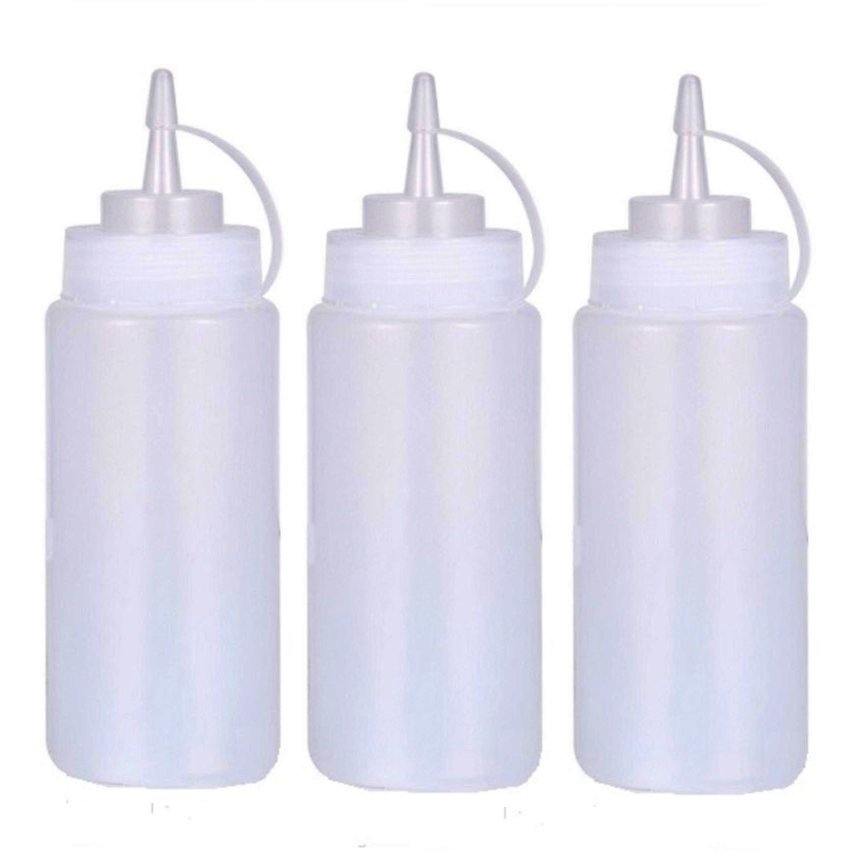 Bộ 3 Chai Nhựa Đựng Sốt 16 oz - Màu Trắng