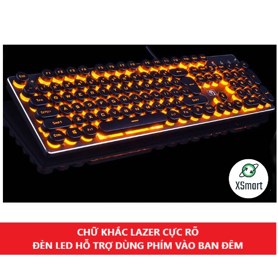 Bàn Phím Chuyên Game XSmart K100 CAO CẤP Siêu đẹp, Cực êm Led RGB Nhiều Chế Độ Phiên Bản 2021 - Hàng Chính Hãng