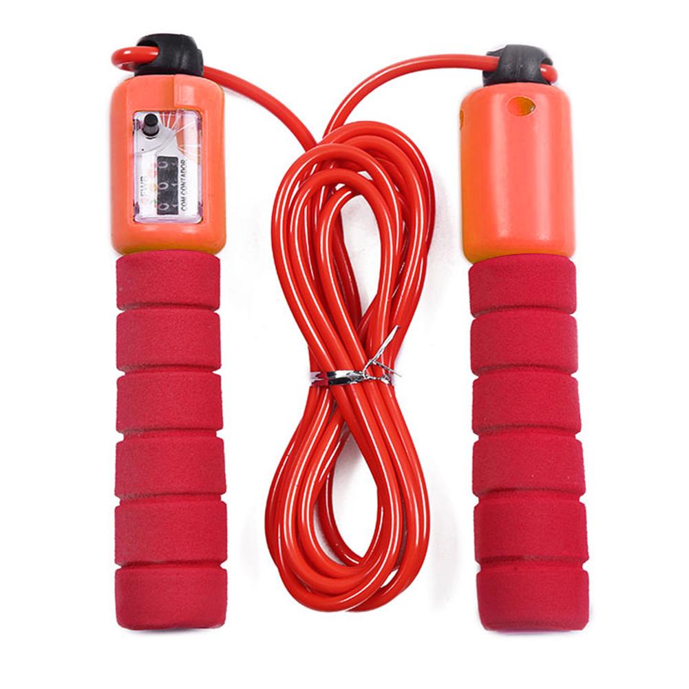 Dây nhảy có thể điều chỉnh với tay cầm có đệm bằng bọt có dây thừng thể thao Color: Orange