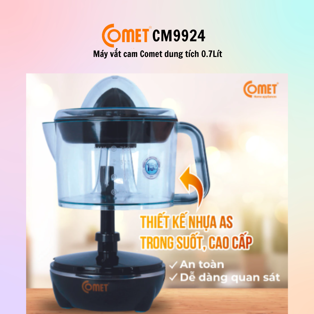 Máy vắt cam Comet CM9924 dung tích 0.7Lít - Hàng Chính Hãng - Bảo Hành 12 Tháng