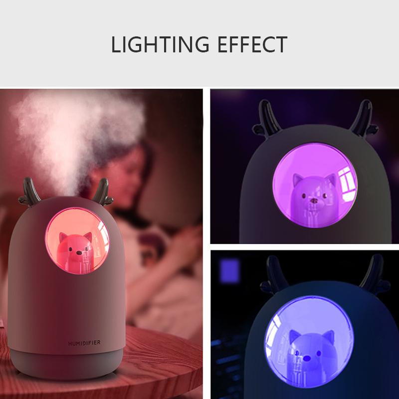 Máy Tạo Độ Ẩm Không Khí Ô Tô Umidificador Siêu Im Lặng Difusor Cổng Usb Humidificador Phụ Kiện Ô Tô Đèn LED Ban Đêm Đèn Máy Lọc Không Khí