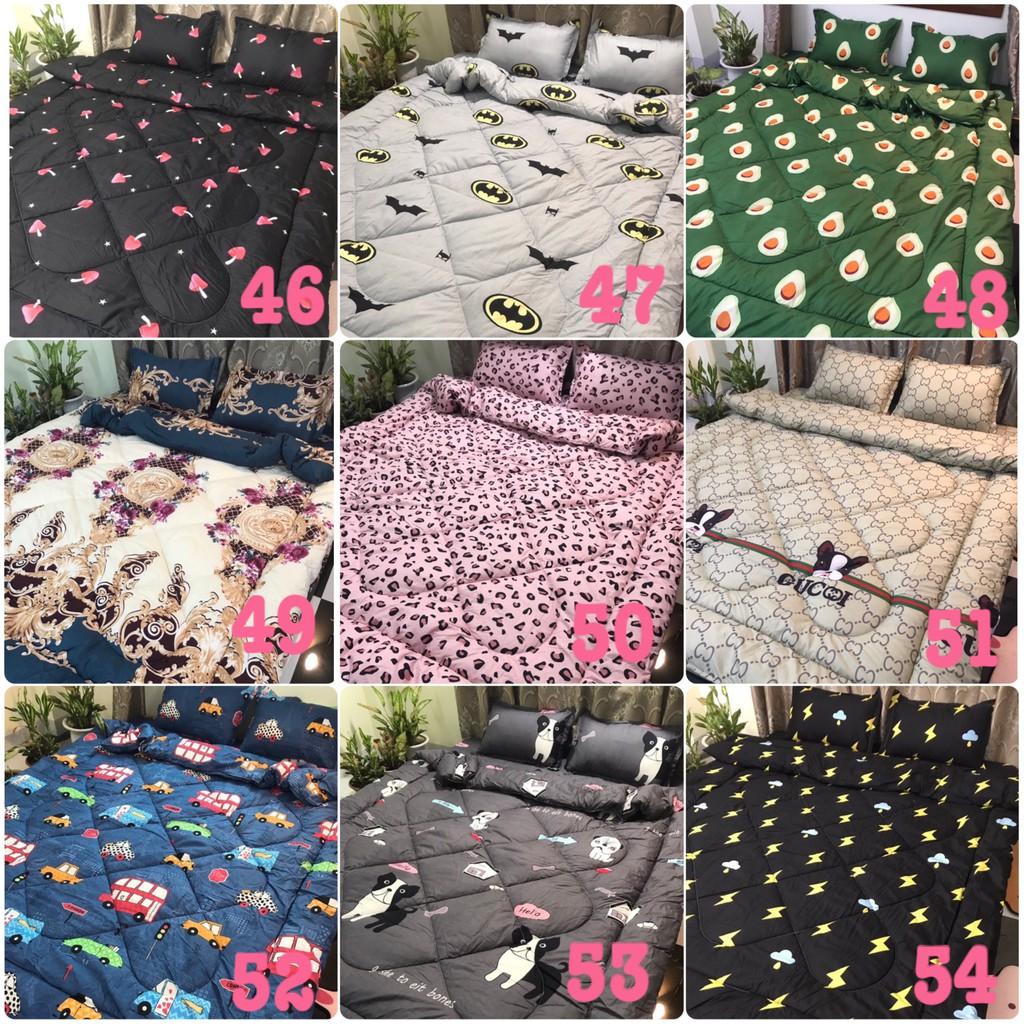 Bộ chăn phao ga gối poly cotton,được chọn mẫu,cúc họa mi vàng