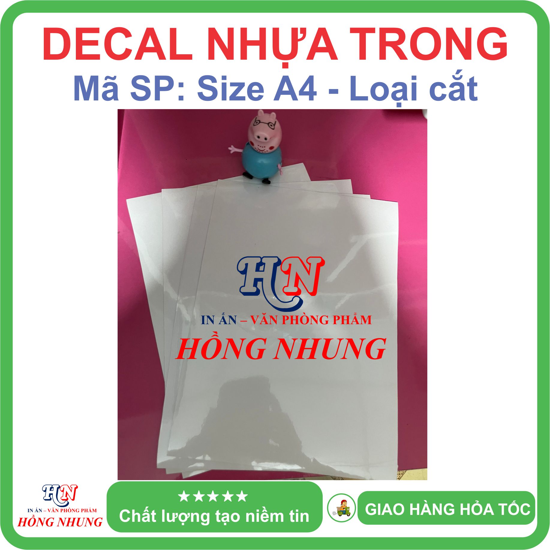 [In Phun &amp; Laser] Xấp 20 Tờ Decal Trong A4 - Giúp Bạn In Tem Nhãn, Ghi Chú, Hay Bìa Nhãn Bưu Phẩm