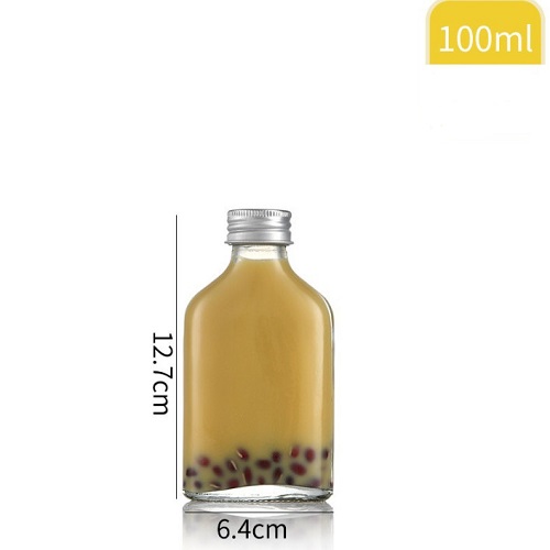 Chai Thủy Tinh Dẹp Cổ Cao Nắp Nhôm