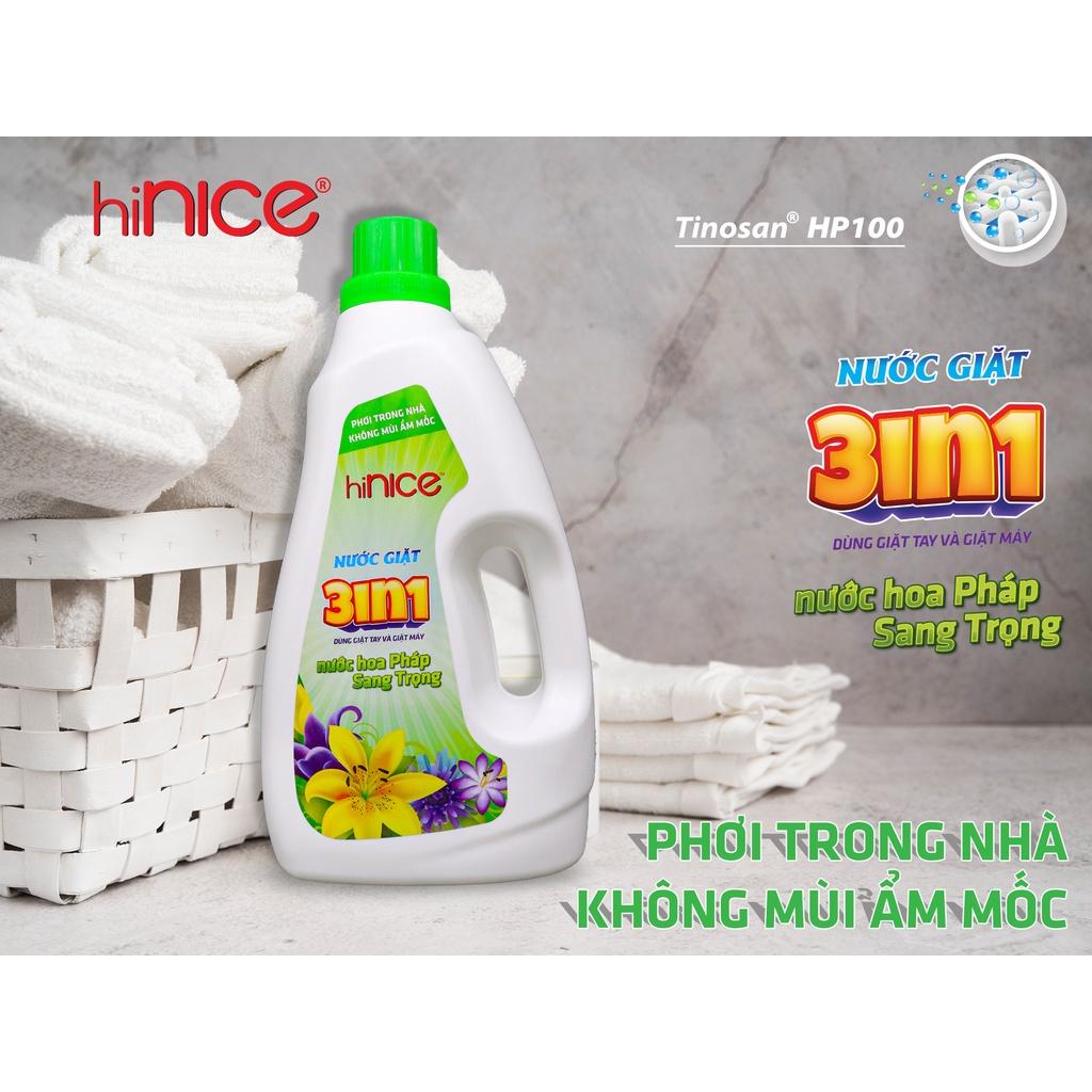 NƯỚC GIẶT hiNICE HƯƠNG NƯỚC HOA PHÁP KHÔNG MÙI ẨM MỐC 2.4KG