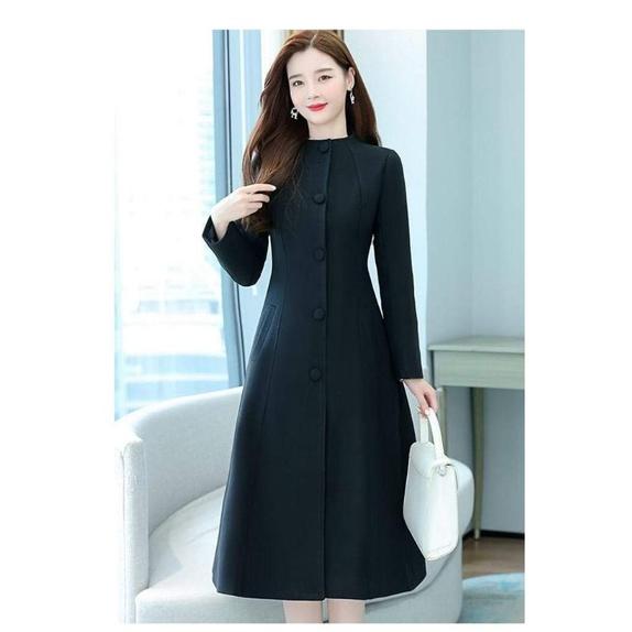 ÁO KHOÁC DẠ CỔ TRỤ DÁNG DÀI CAO CẤP