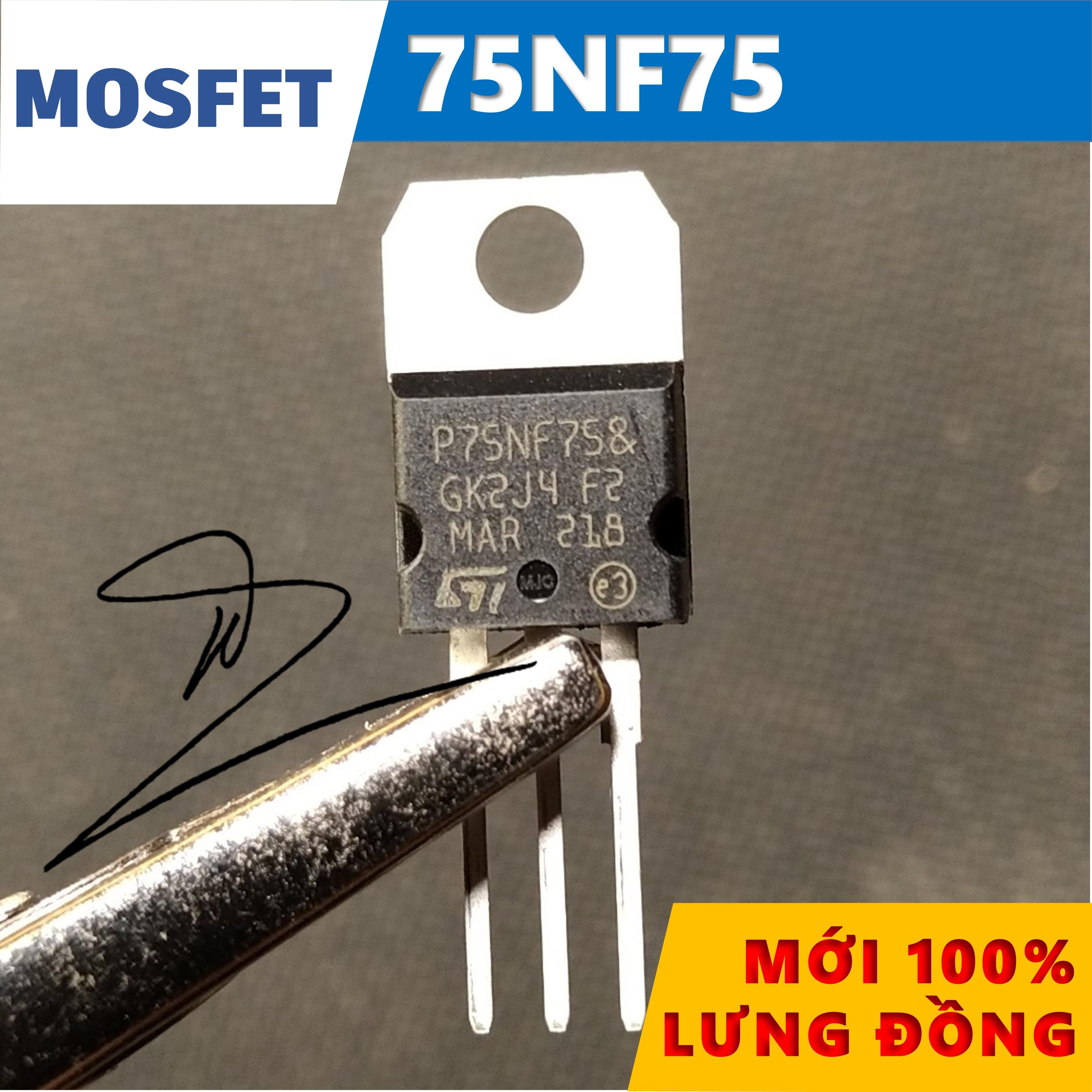 75NF75  MOSFET   Mới/Lưng đồng   80A/75V/300W    TO-220