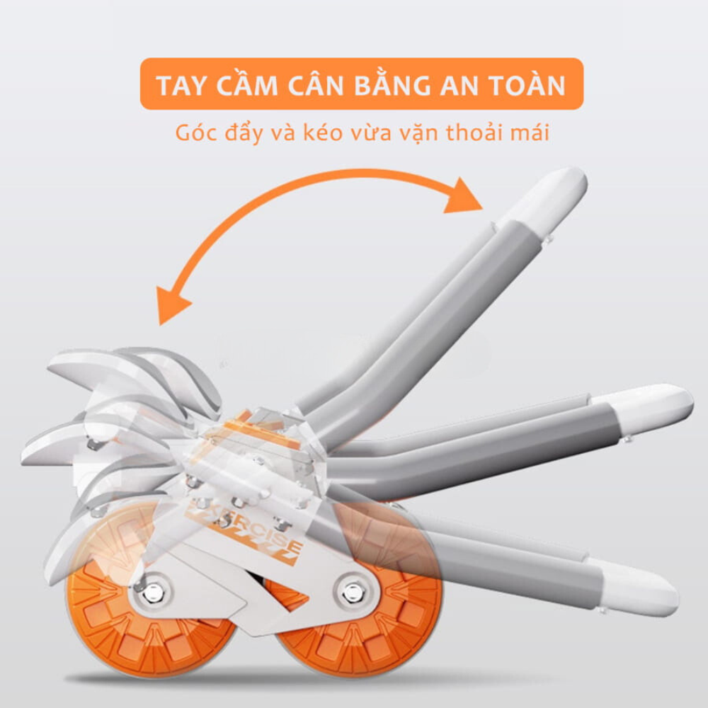 Con Lăn Trợ Lực Tập Bụng 2 Bánh Thế Hệ Mới, Dụng Cụ Plank Giảm Mỡ Bụng Tại Nhà Có Đồng Hồ, Thiết Kế Để Tay Tiện Dụng - HÀNG chính hãƞg MINIIN