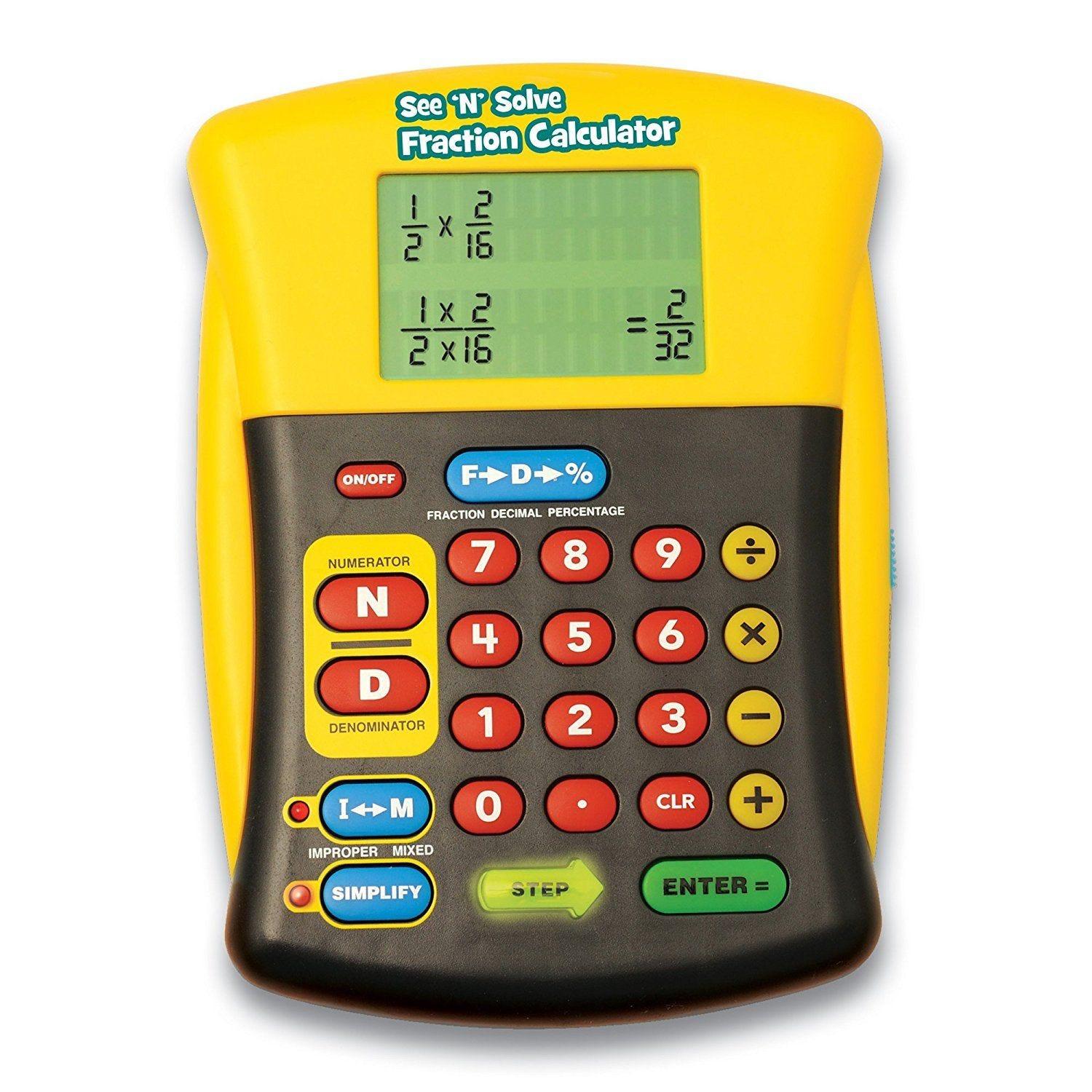 Educational Insights Máy tính giải toán phân số - See 'N' Solve Fraction Calculator