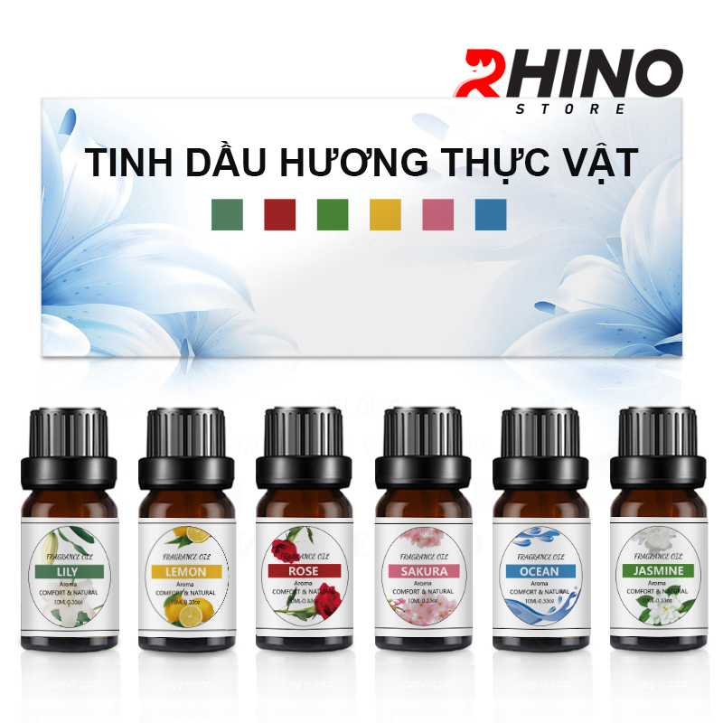 Tinh dầu nguyên chất Rhino T201 10ml pha nước, treo xe kiểm định - Hàng chính hãng