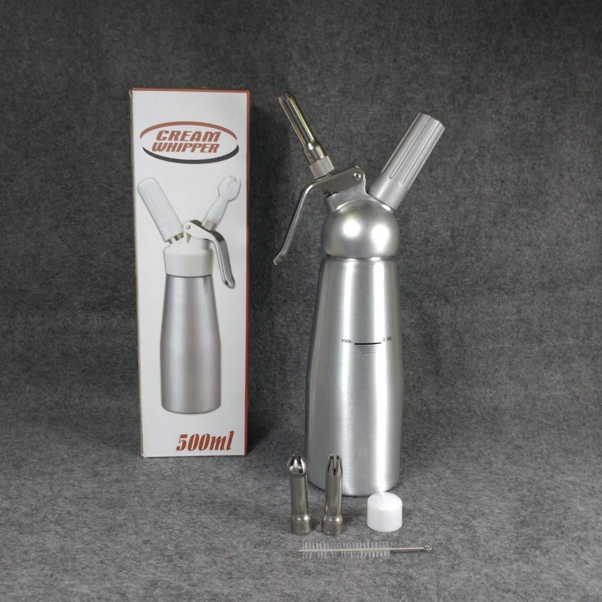 Bình xịt kem tươi Cream Whipper 500ml Hợp kim nhôm, bộ vòi kim loại