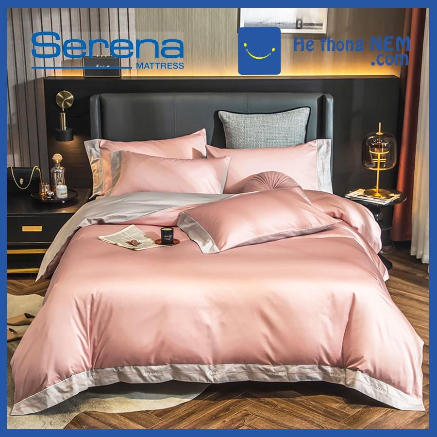 Set Chăn Ga Gối SERENA Cao Cấp Bộ Chăn Ga Gối Đệm Lụa Satin Trải Giường Cao Cấp - Hệ Thống Nệm