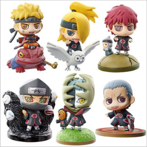 Bộ Combo 6 Mô Hình Naruto, Hidan, Zetsu, Deidara, Sasori, Kakuzu Chibi