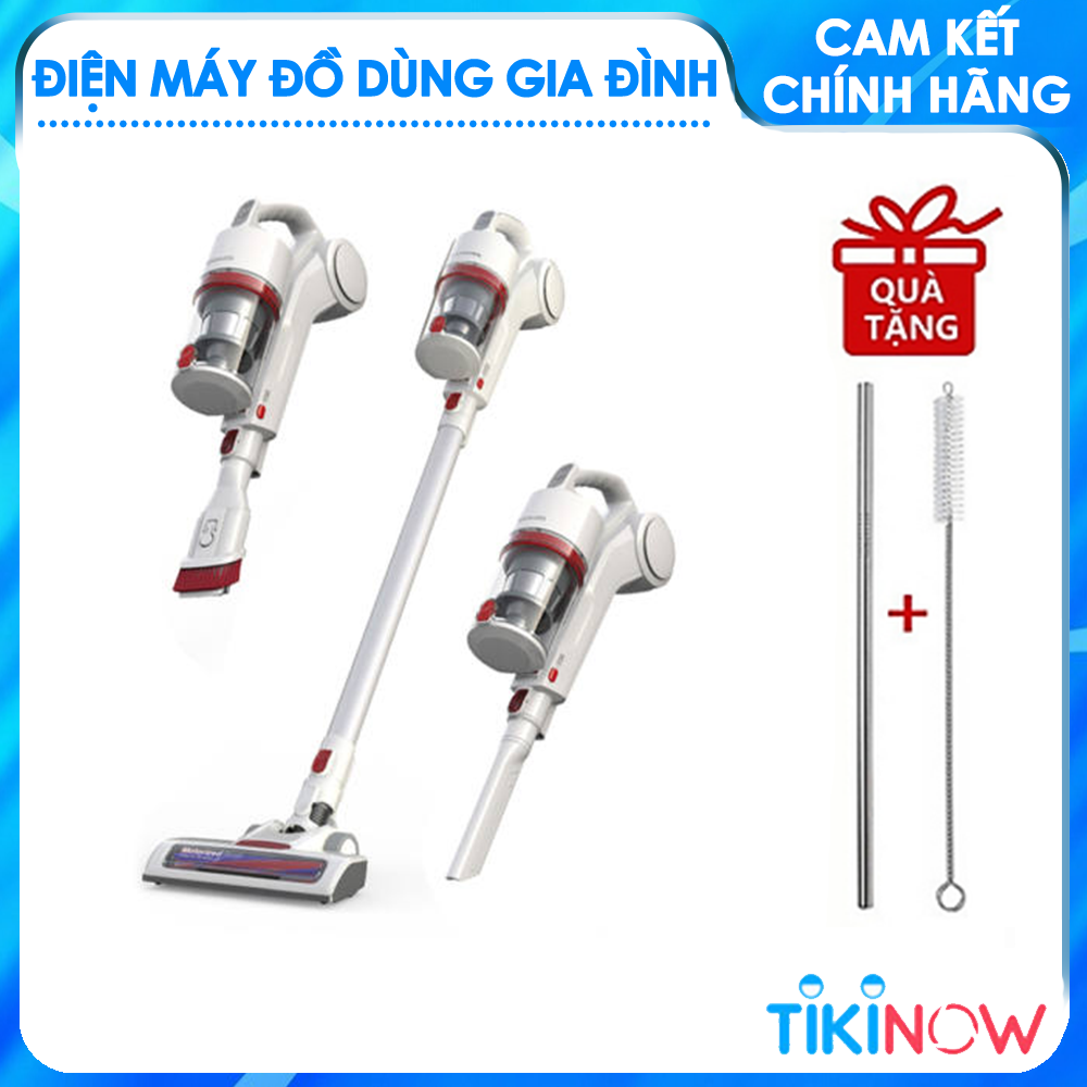 Máy Hút Bụi Không Dây Dùng Pin Sạc Lock&amp;Lock ENV116WHT (150W) Hút Trong Gia Đình Và Xe Ô Tô - Hàng Chính Hãng Tặng Combo Ống Hút + Cọ Rửa