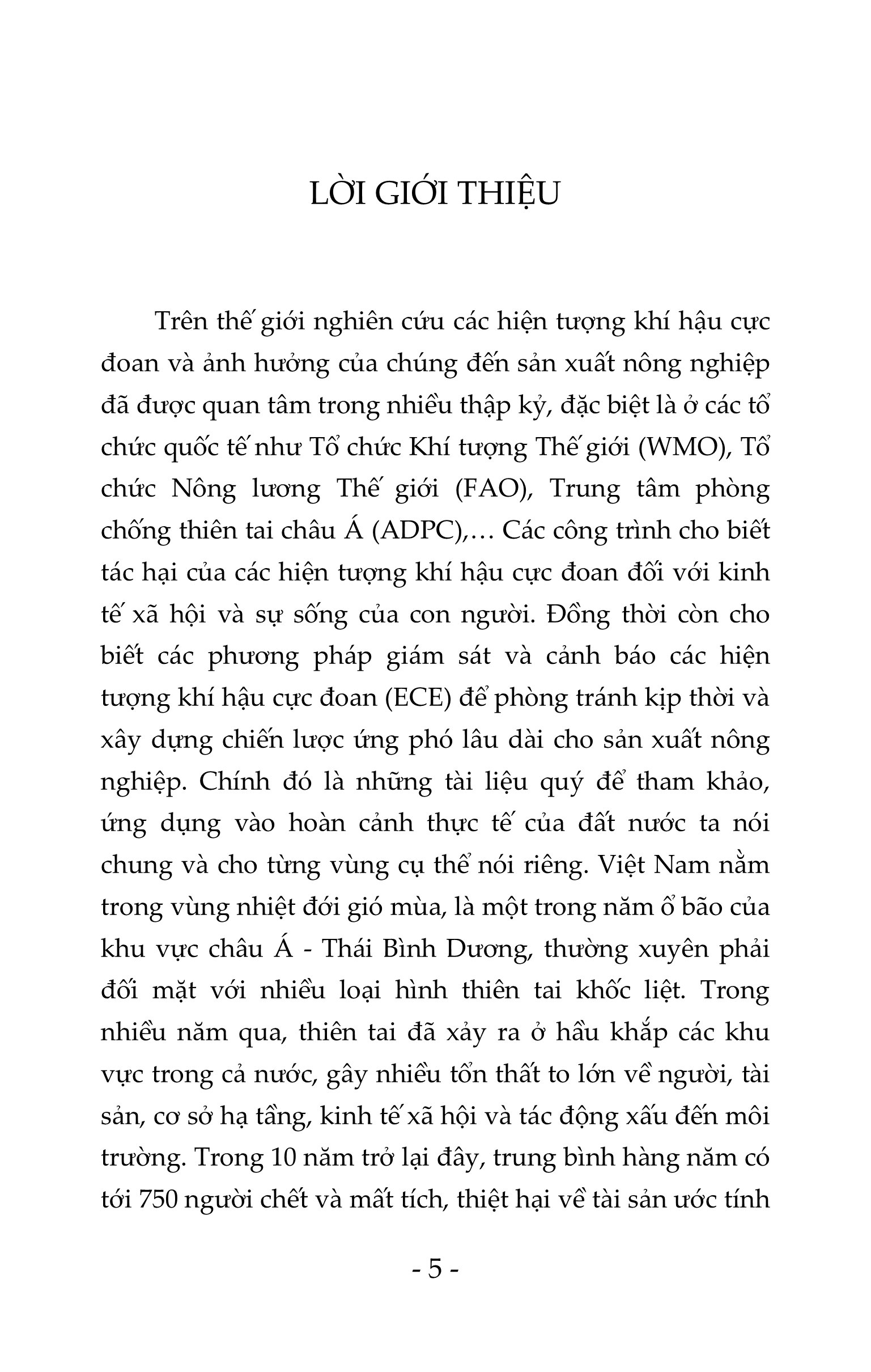 Các Hiện Tượng Cực Đoan Và Thiên Tai Đối Với Nông Nghiệp Và Giải Pháp Ứng Phó