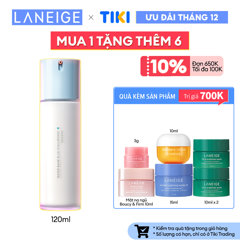 Sữa Dưỡng Dành Cho Da Dầu Và Da Hỗn Hợp Laneige Water Bank Blue Ha Emulsion Oily 120Ml