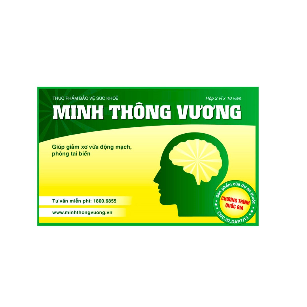 Thực phẩm bảo vệ sức khỏe Minh Thông Vương New hộp 20 viên- Giảm xơ vữa động mạnh, tai biến mạch máu não