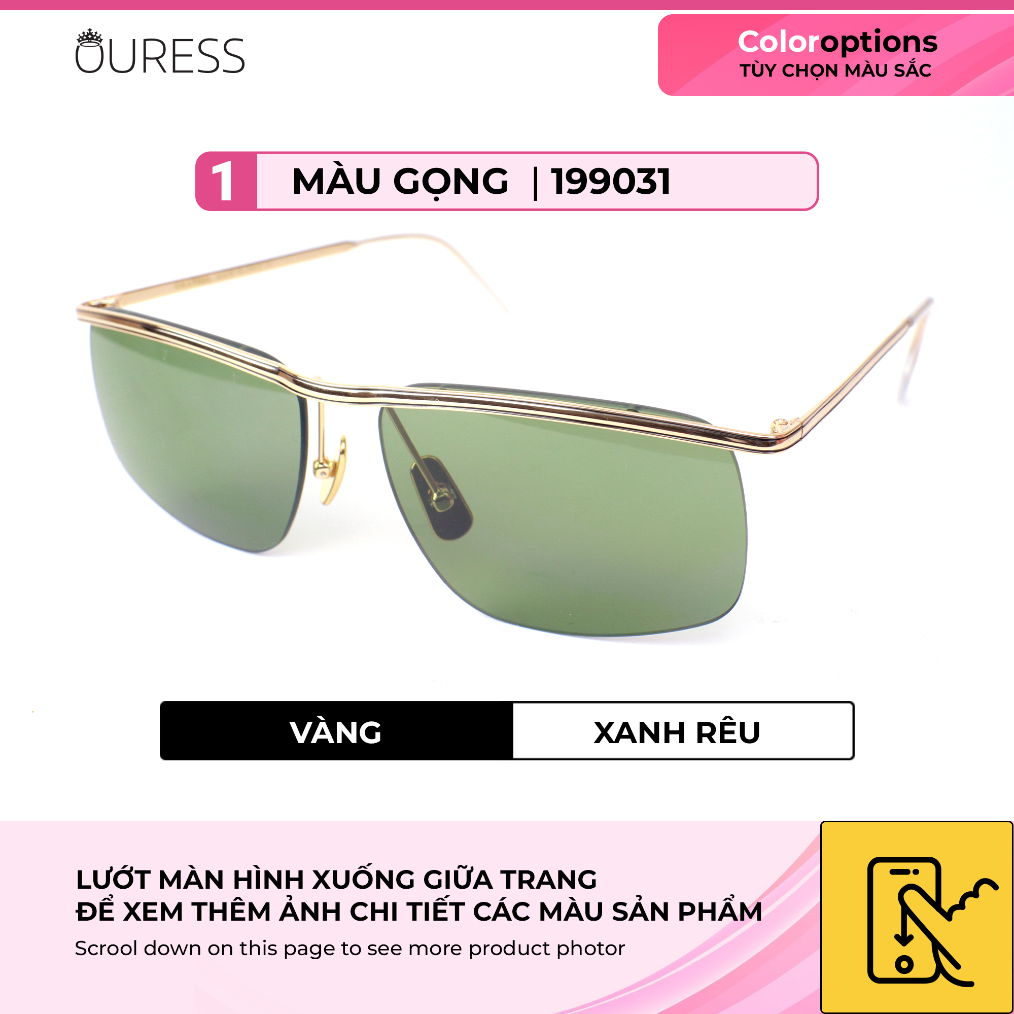 Kính mát nam titanium siêu nhẹ siêu thời trang 199031