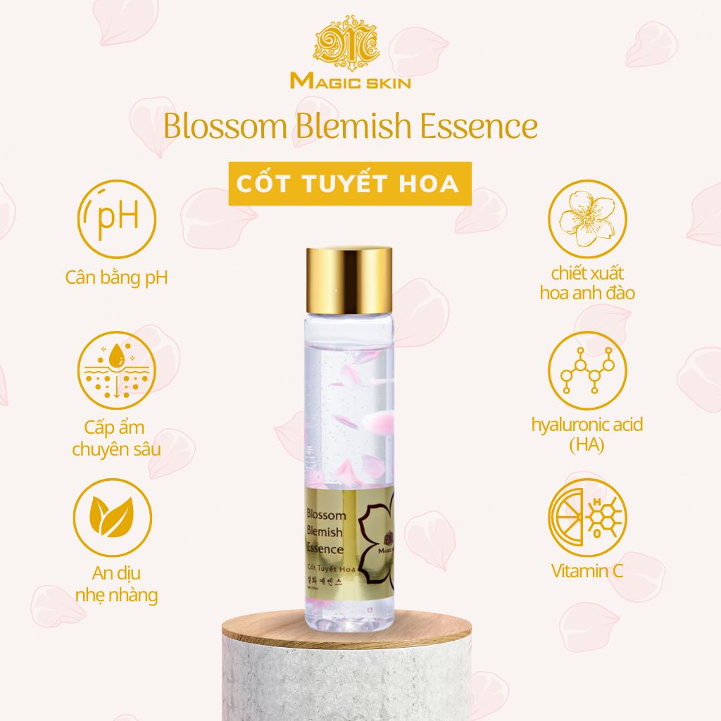 Cốt Tuyết Hoa Blossom Blemish Essence Magic Skin - Sáng Bừng Sức Sống Cho Làn Da Từ Hoa Anh Đào