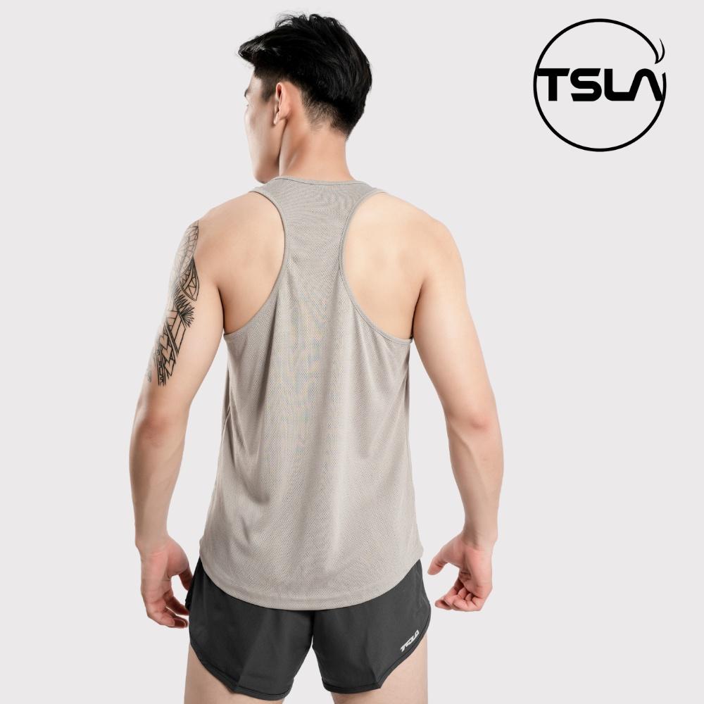 Áo thể thao ba lỗ nam Tsla Devops form rộng dạng lưới mặc tập gym work out yoga