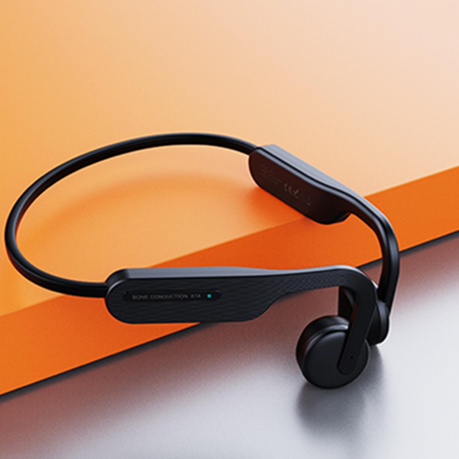 Wireless Bone Conduction Headphones Open Ear IPX6 for Sport Running Black