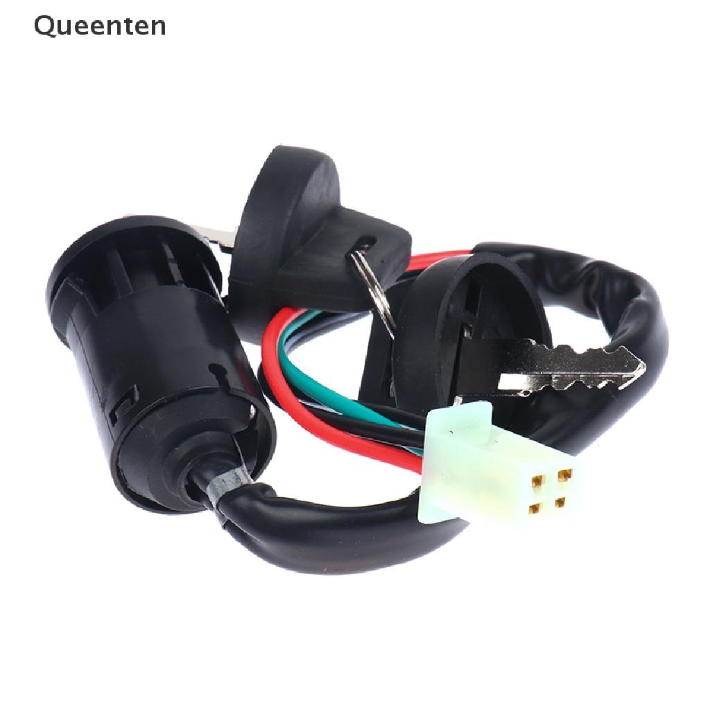 Queenten Universal 4 Wires Ignition Barrel Switch With 2 Key For Motorcycle Bike ATV QT