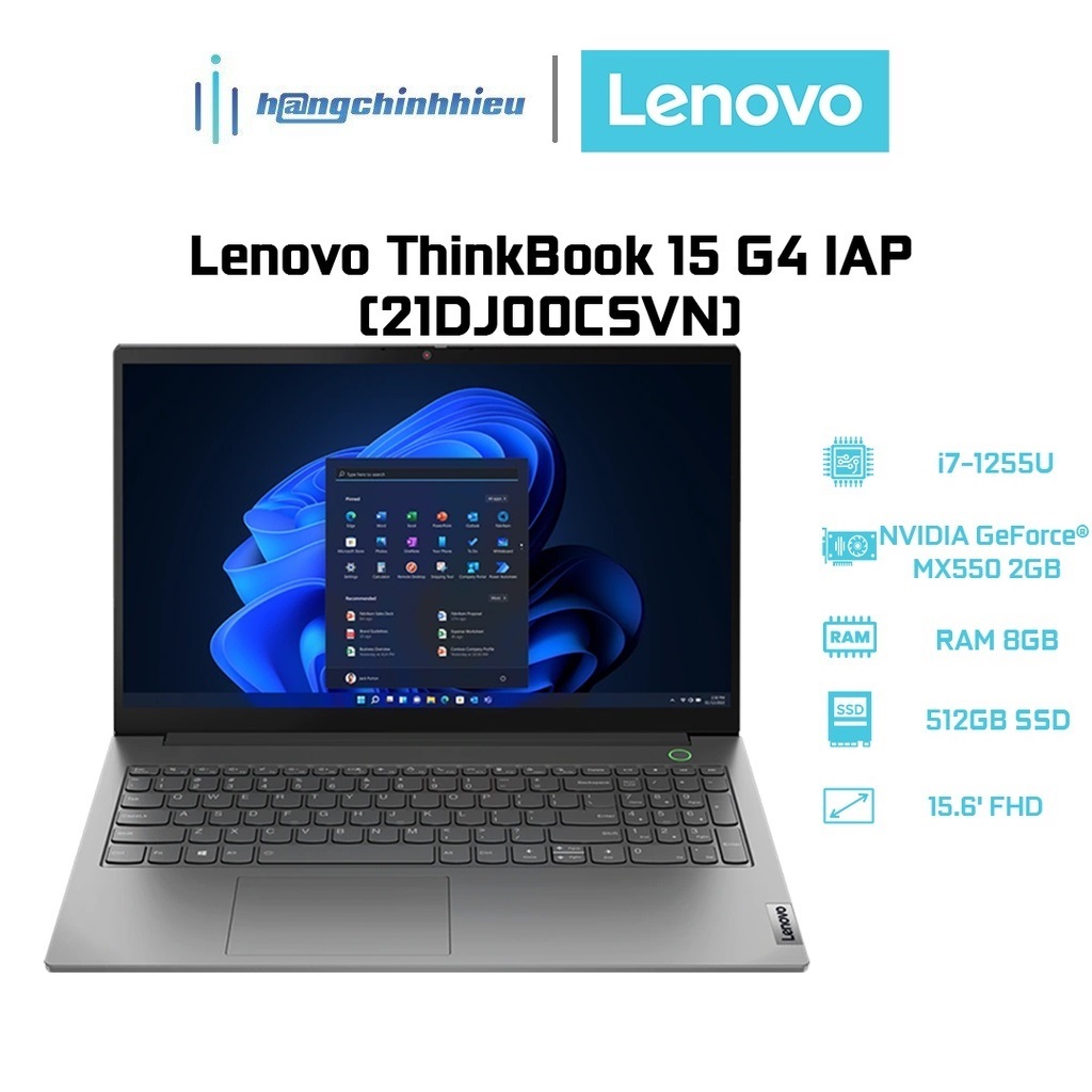 Laptop Lenovo ThinkBook 15 G4 IAP 21DJ00CSVN (i7-1255U | 8GB | 512GB | VGA MX550 2GB | 15.6' FHD | Win 11) Hàng chính hãng