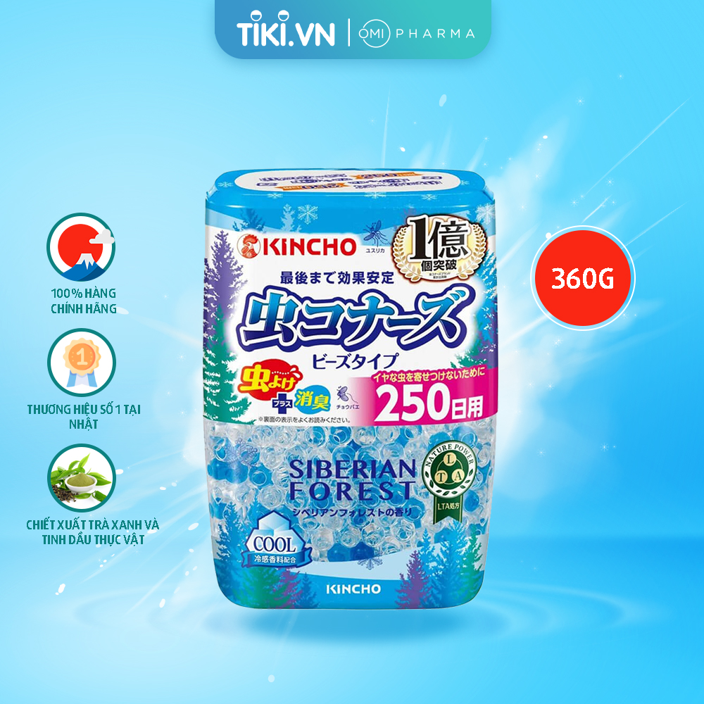 HỘP LÀM THƠM PHÒNG VÀ ĐUỔI MUỖI KINCHO DẠNG HẠT 250 NGÀY