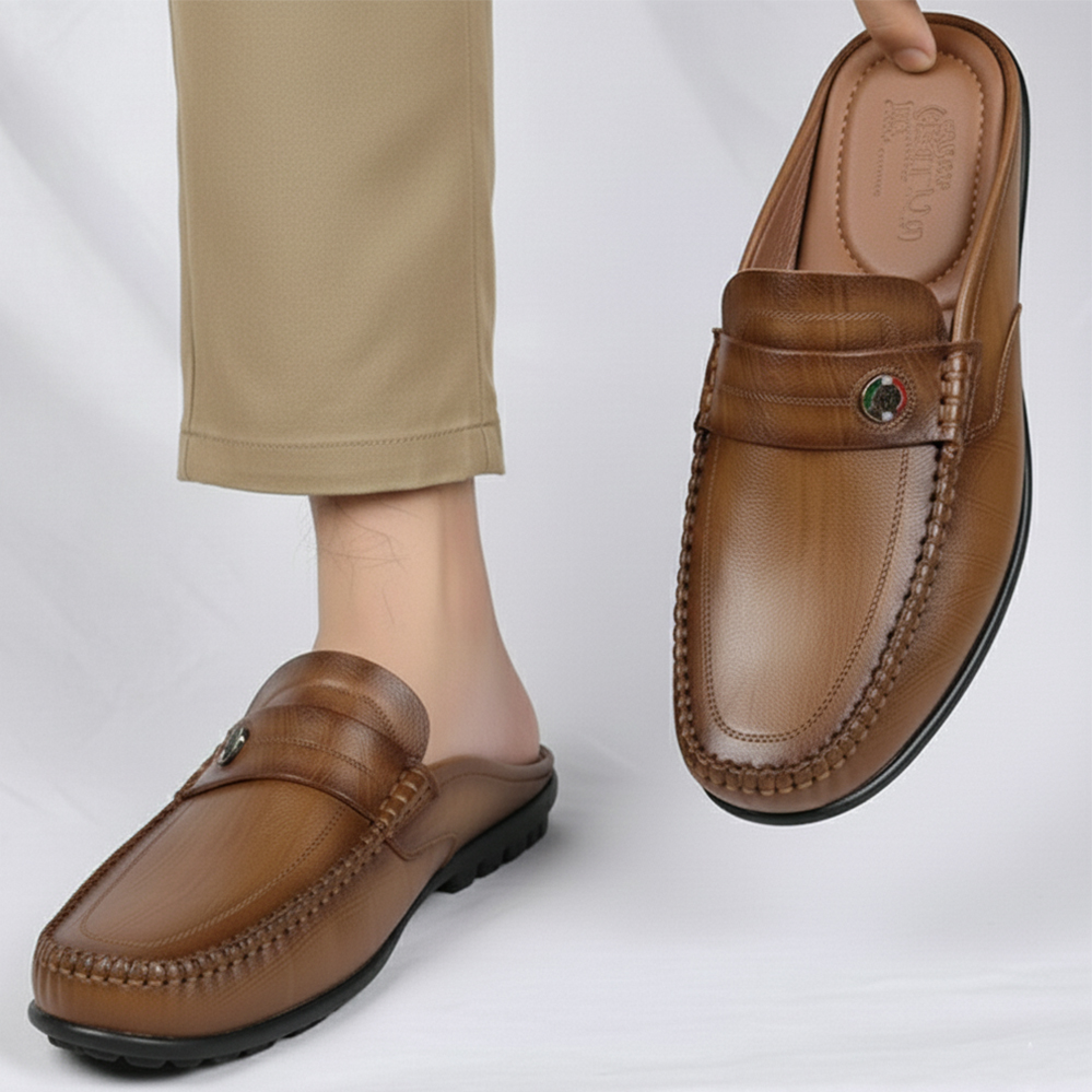 Giày Sục Nam HA NAM Da Bò Thật Cao Cấp GSB2080