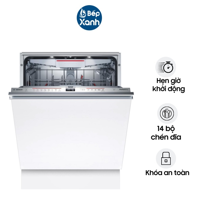 Máy Rửa Chén Âm Tủ Bosch HMH.SMV6ZCX42E (Series 6)- 14 Bộ - 8 Chương Trình Rửa - Hàng Chính Hãng