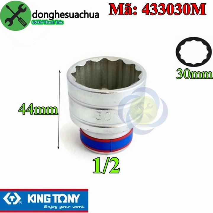 Tuýp 30mm 1/2 Kingtony 433030M 12 cạnh màu trắng dài 44mm