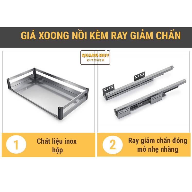 Giá để xoong nồi tủ bếp dưới inox