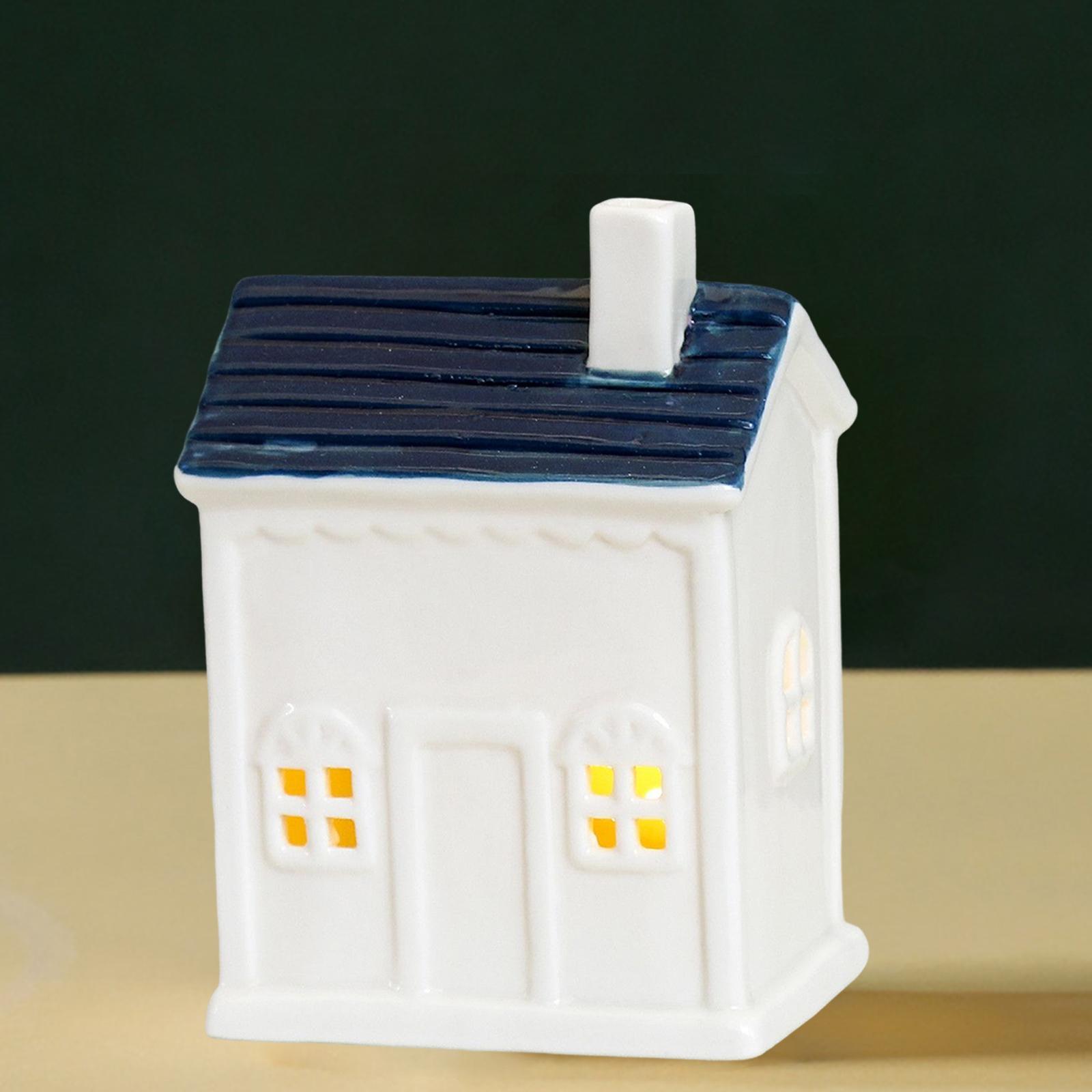Ceramic House Candle Holder Stand Small House Shaped for Home Wedding Party