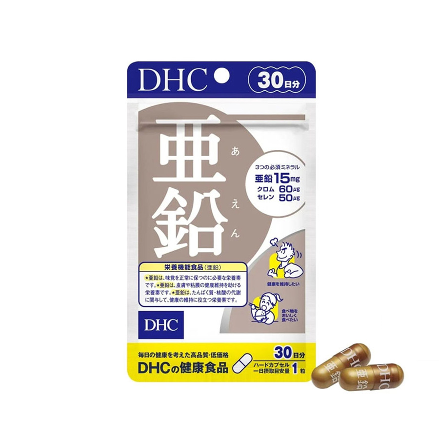 Viên uống bổ sung kẽm DHC Nhật Bản thực phẩm chức năng Zinc giúp ăn ngon miệng, dưỡng tóc và móng khỏe, giảm mụn, hỗ trợ sinh lý nam 30 ngày JN-DHC-ZIN30