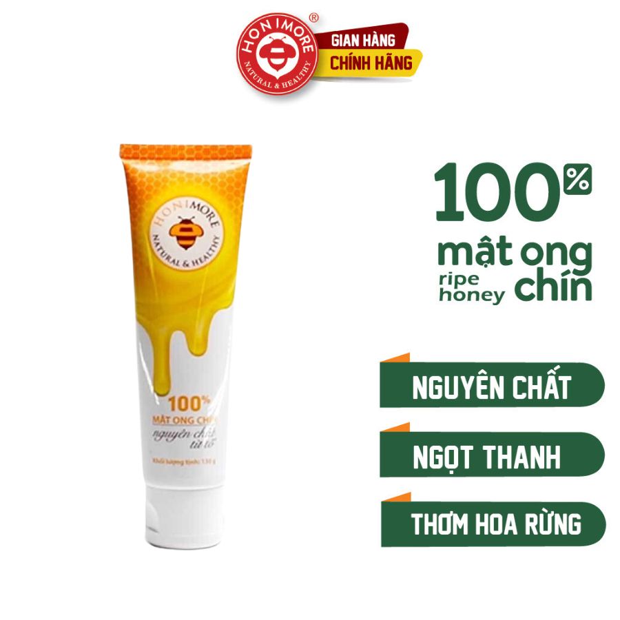 Mật ong rừng Hoa Miền Núi dạng tuýp tiện dụng 130g - 100% mật ong chín Honimore