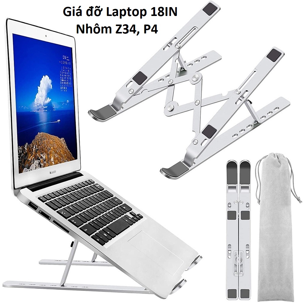 Giá đỡ Laptop, Máy Tính Bảng 18IN Bằng Nhôm Điều Chỉnh Được Độ Cao