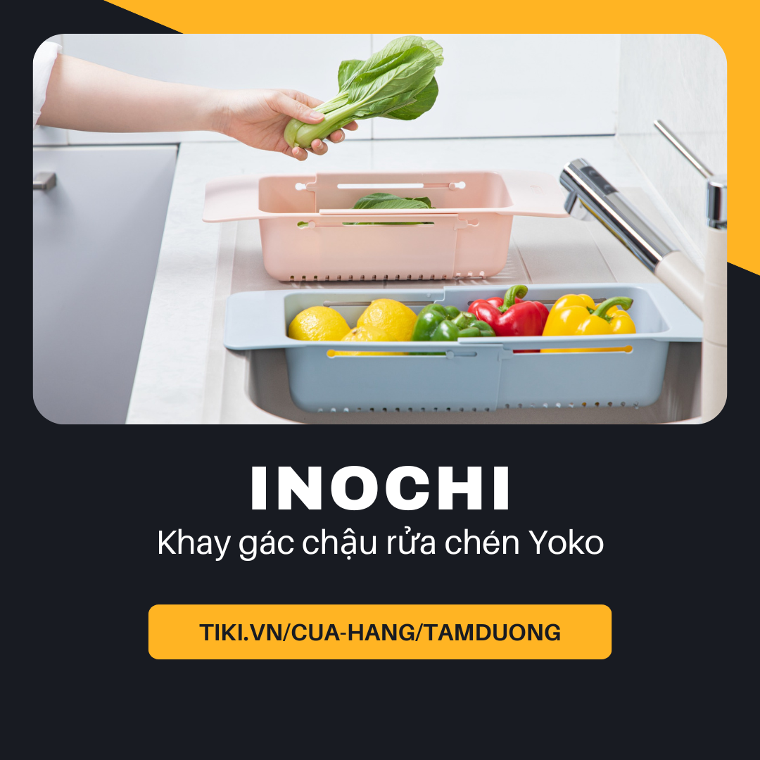 Khay gác chậu rửa chén Inochi Yoko (kích thước điều chỉnh phù hợp với mọi loại chậu rửa)