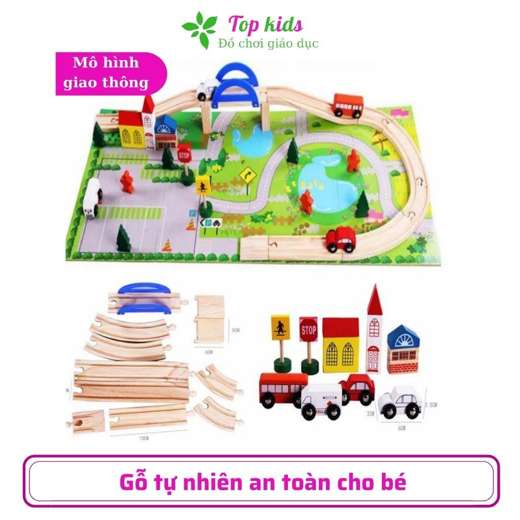 Đồ chơi lắp ráp mô hình giao thông đô thị thành phố bằng gỗ thông minh cho bé trai bé gái 1 2 3 4 5 6 tuổi