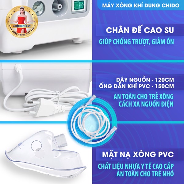 máy xông mũi họng khí dung chido - công nghệ nhật bản 11