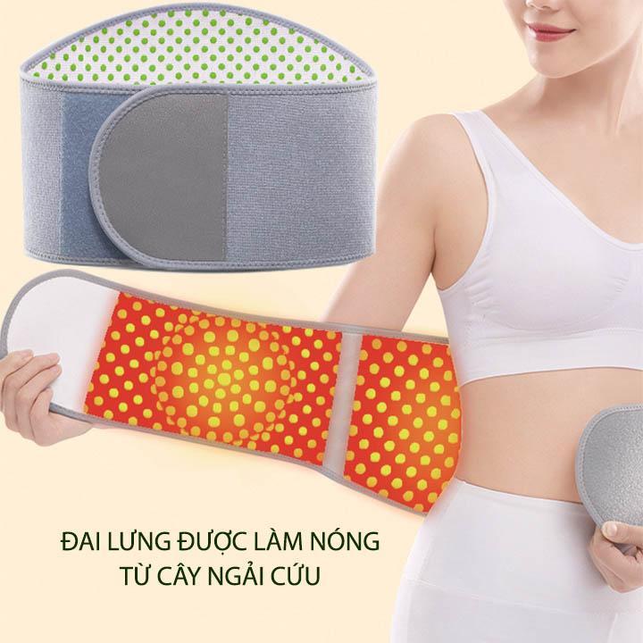 Đai lưng ngải cứu làm nóng lưng bụng tới 45 độ C, giảm đau hiệu quả