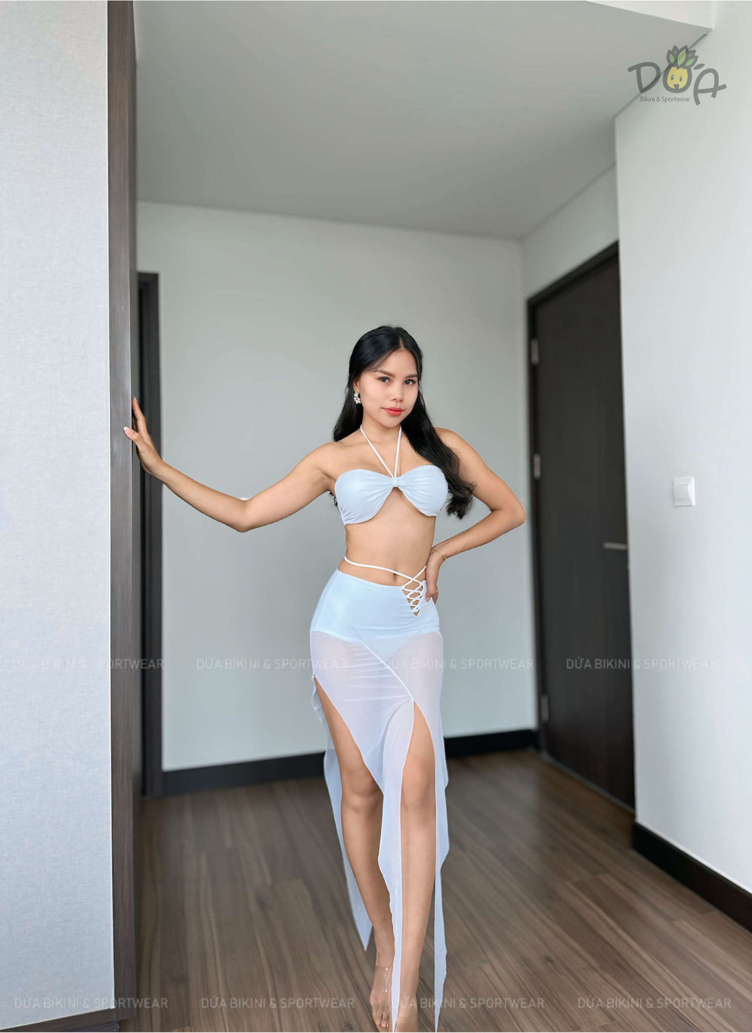 Camellia Bikini | Đồ bơi nữ hai mảnh cạp cao phối lưới xinh đẹp quyến rũ | DỨA BIKINI &amp;SPORTWEAR