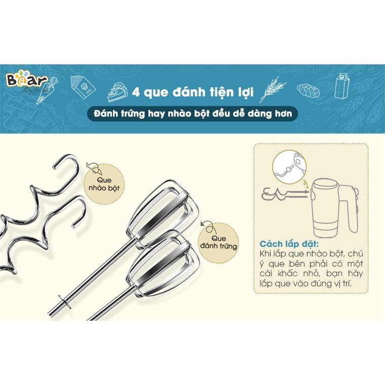 Máy Đánh Trứng Cầm Tay Mini - Máy Đánh Kem Cầm Tay Bear HM-B01V1_ Cam Kết Chính Hãng_Bảo Hành 12 Tháng