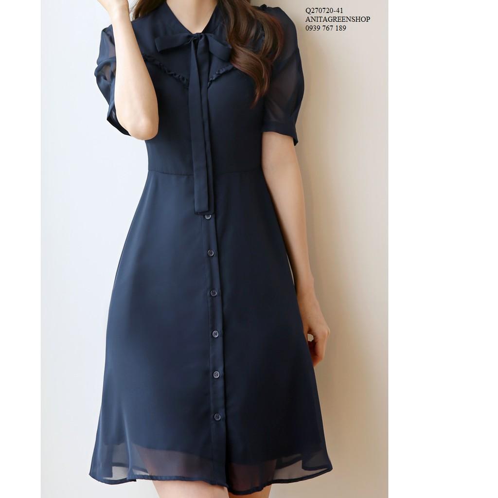 Q270720 ĐẦM SƠ MI NỮ PHỐI NƠ