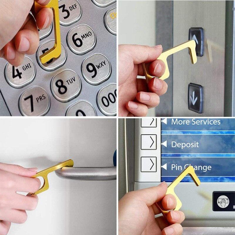 Key Shaped Bottle Opener Keychain Stainless Steel Key Ring Beer Bottle Opener Non-contact Switch Door Corkscrew Bar Tools